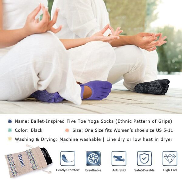 Finger Yoga Socks for Women with Grips - Image 3