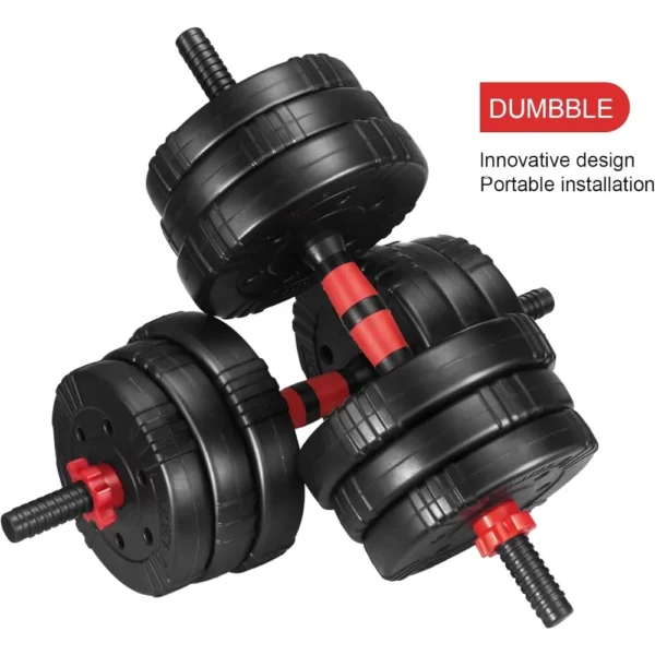 "FlexiFit Dumbbell Barbell Set - 22/44/66/88lbs Free Weights for Home Gym" - Image 2