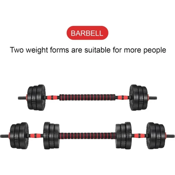 "FlexiFit Dumbbell Barbell Set - 22/44/66/88lbs Free Weights for Home Gym" - Image 3