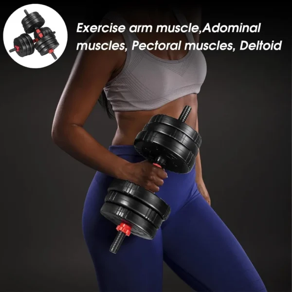 "FlexiFit Dumbbell Barbell Set - 22/44/66/88lbs Free Weights for Home Gym" - Image 5