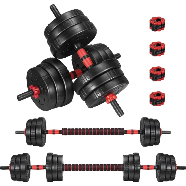 "FlexiFit Dumbbell Barbell Set - 22/44/66/88lbs Free Weights for Home Gym"