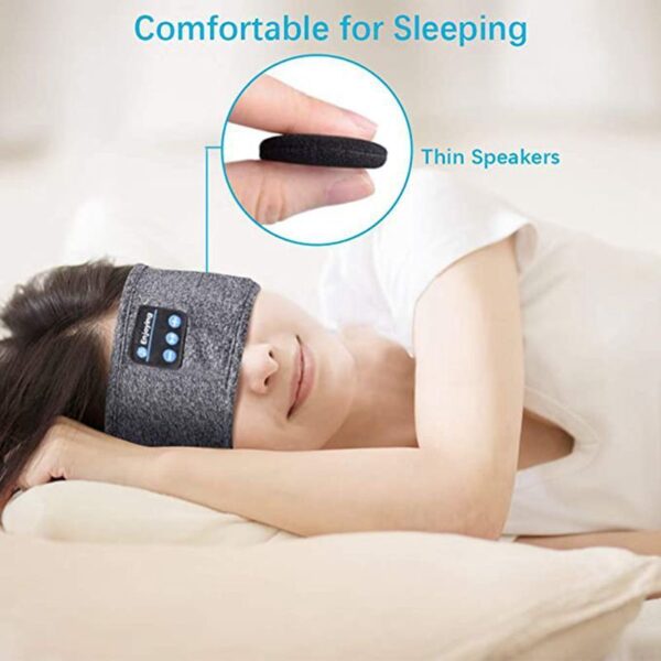 Wireless Bluetooth Sleeping Headphones Headband Thin Soft Elastic Comfortable Music Ear Phones Eye Mask For Side Sleeper Sports - Image 3